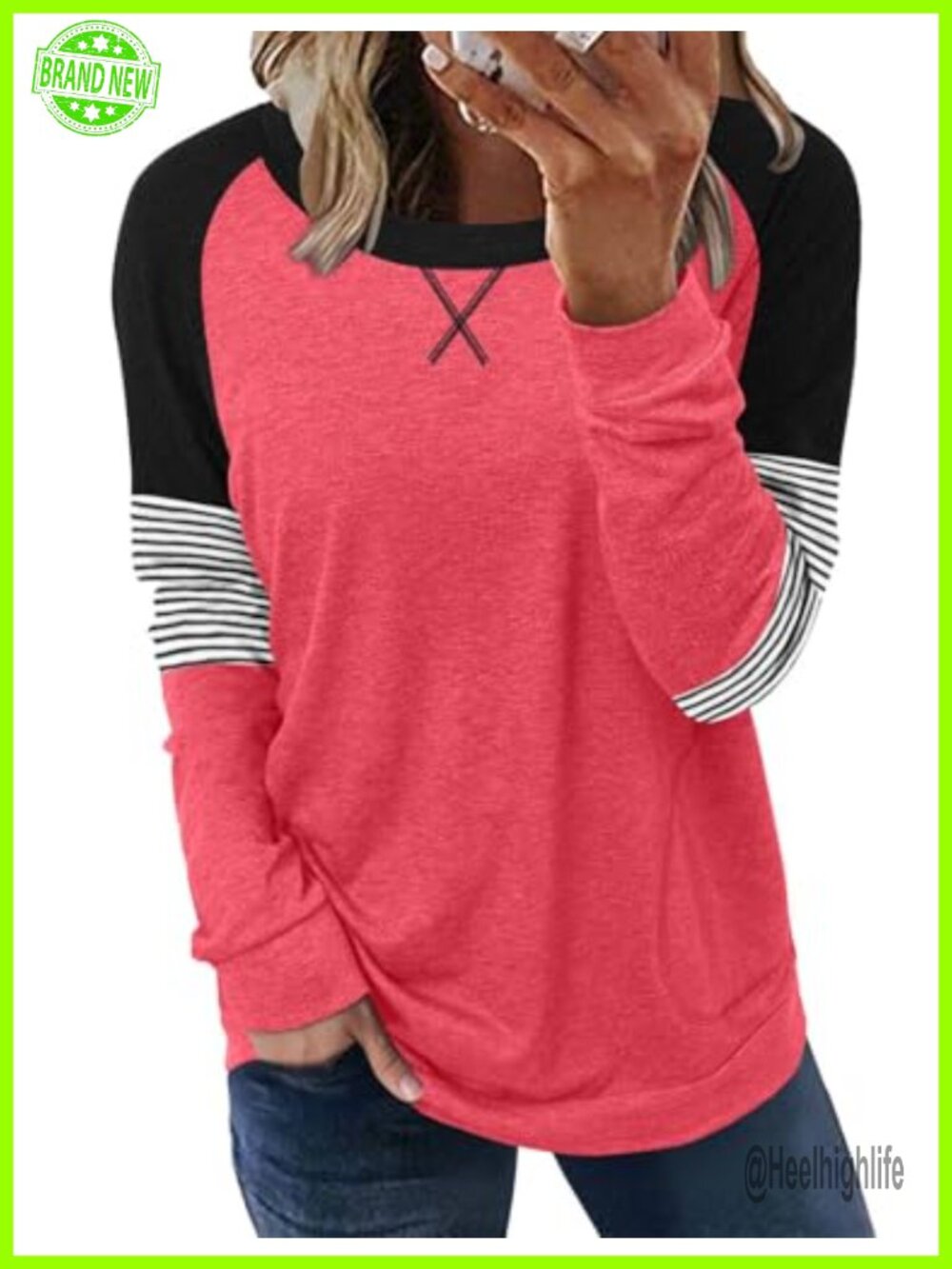 Long Sleeve Tunic Top Womens Cotton Blend Loose Fit Fall Blouse